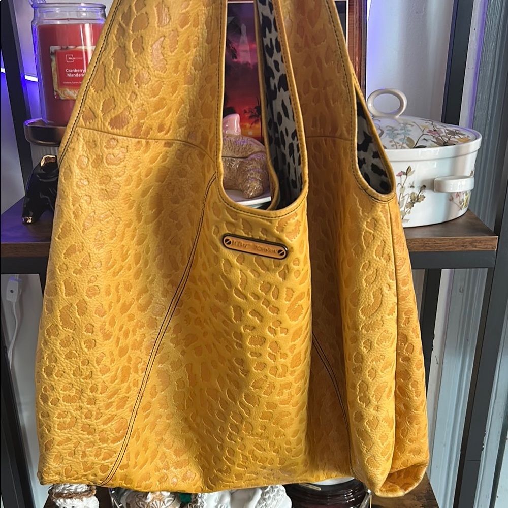 Betsey Johnson Yellow Textured Tote Bag